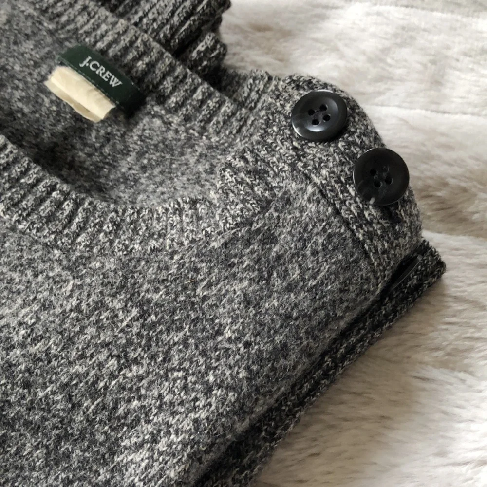 J.‎ Crew Merino Wool Crewneck w/ shoulder buttons